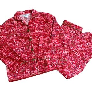SleepytimePjs Red Christmas Flannel long sleeve pajamas medium